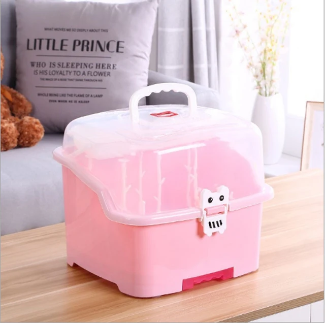 Household baby milk bottle drying racks plastic storage box