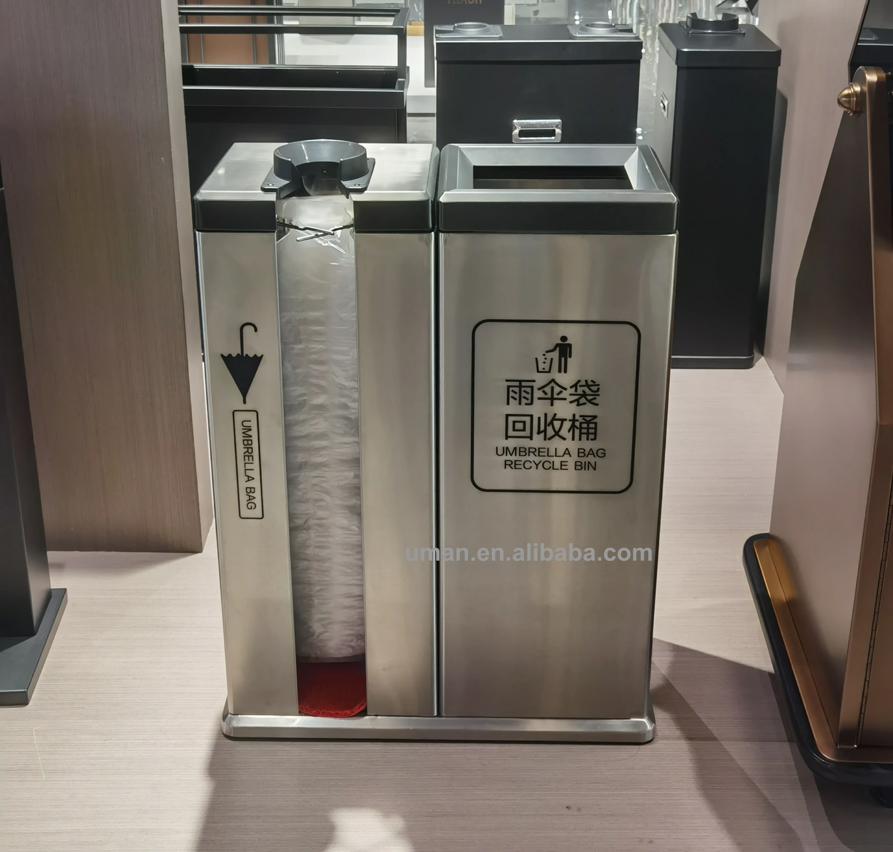 Automatic Wet  Umbrella Stand Wrapping machine With Storage Bucket