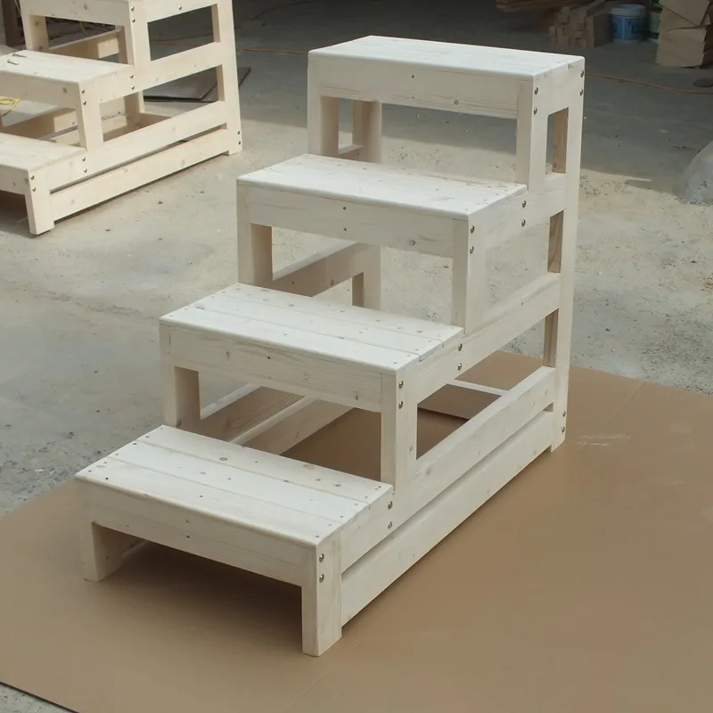 Customized Solid Wood Non-Slip Mat Bamboo Step Stool Wooden Toilet Stool Kids Step Stool