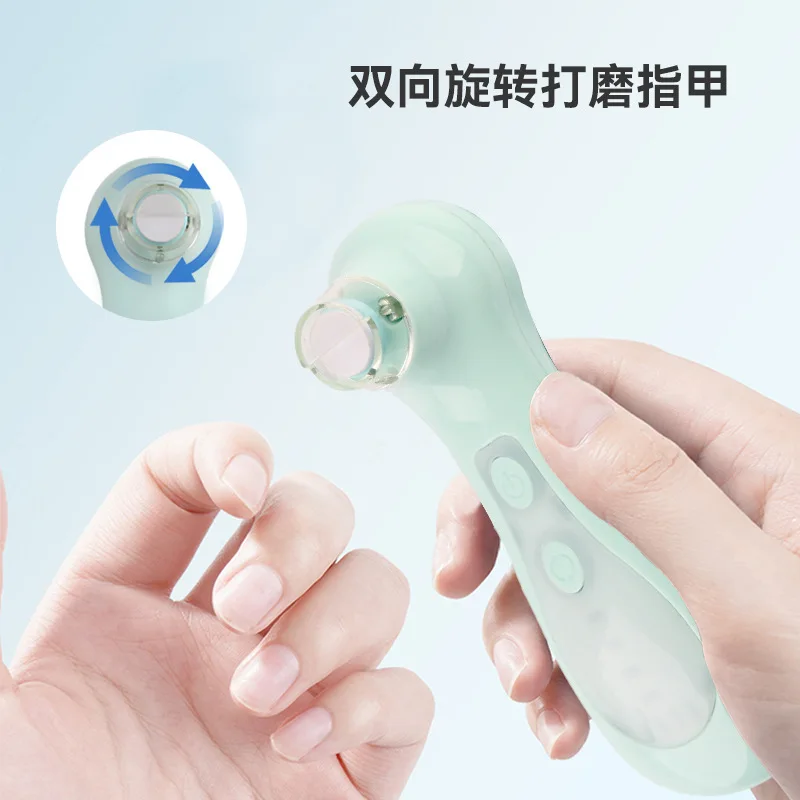 Baby Electric Nail Trimmer,Rechargeable Nail Filer,4 Speed Modes Cordless Safe Electric Nail Drill Machine with LED Spotlight
