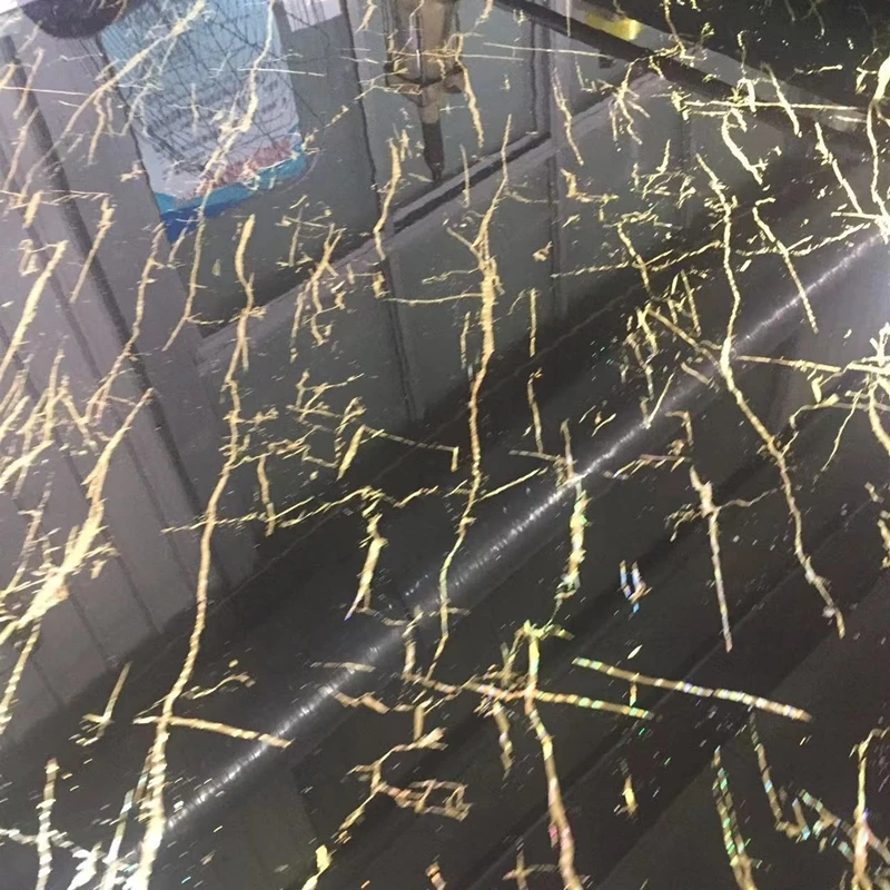 Luxury Golden UV Marble wall panel PVC  sheet for wall decoration