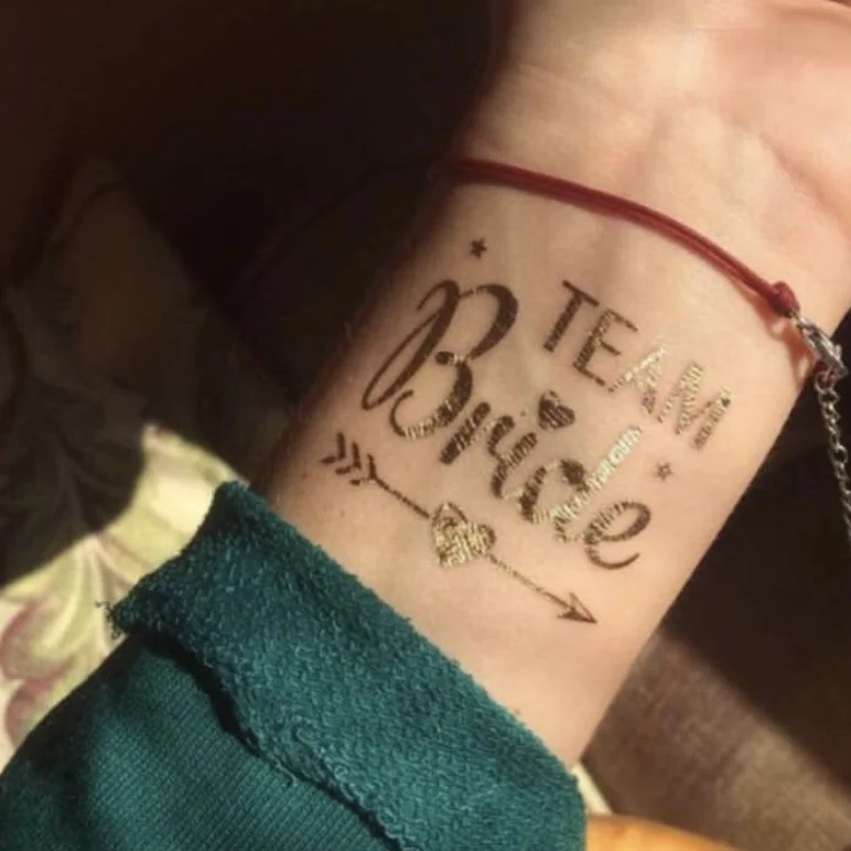 Wholesale Fashion Bride Team Gold Wedding Party Temporary Tattoo Sticker, Golden Silver Hand Mini Tattoo Sticker