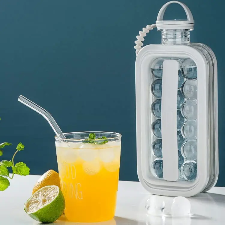 Премиум 2 в 1 портативная многоразовая посуда «сделай сам» для напитков, коктейлей, молочного чая, кубиков, круглая, Прозрачная форма для льда