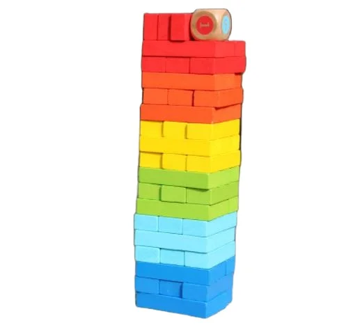 Лидер продаж красочная Деревянная Башня 54 шт. игра для детей обучающие игрушки