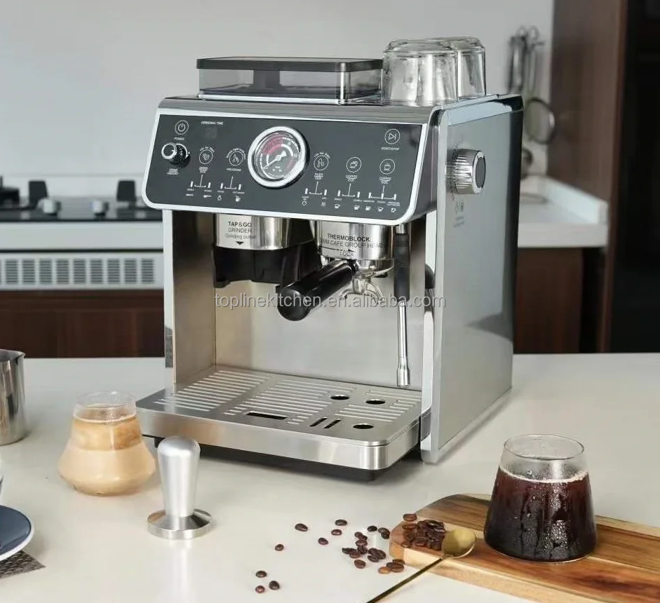 Retro style Semi-Auto Espresso coffee maker machine 19 Bar steam home appliance