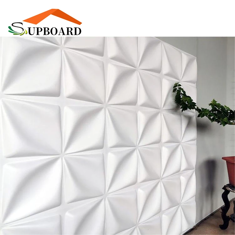 Foshan Bathroom Cheap Wallpaper Coating Tiles 3-d Flower Plastic PVC Wall Panels Wave Home Decor