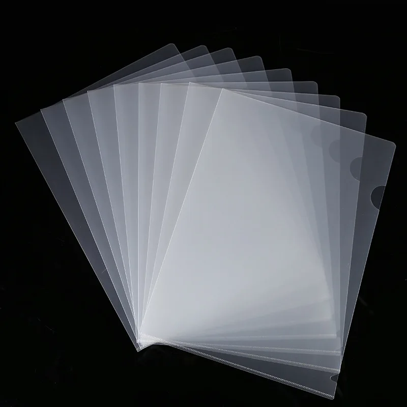 Factory Wholesale Cheap Thicker Office Meeting Letter Report A4 Plastic Cut Flush Transparent Clear L Shape File Folder