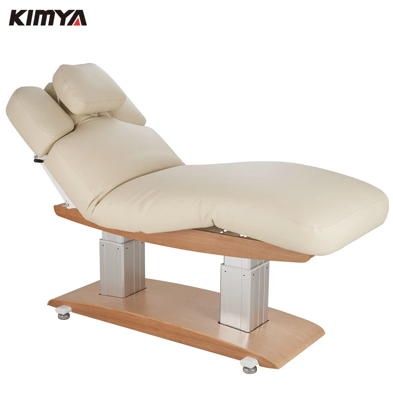Kimya Adjustable Luxury Modern Treatment Electric Best Spa Cosmetic Eyelash Beauty Salon Wooden Base Massage Table Facial  Bed