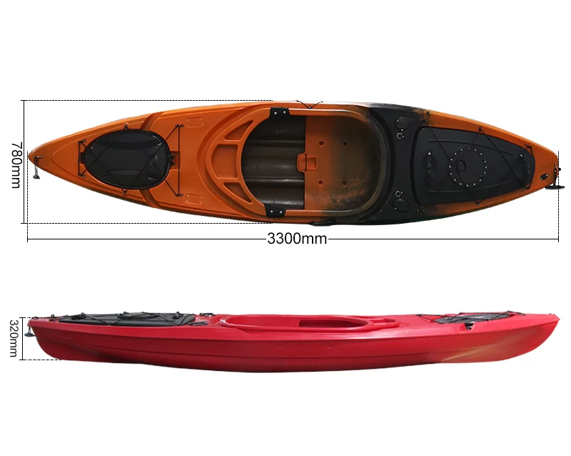  Одиночный LLDPE оптом морской сидячий каяк каноэ лодка для