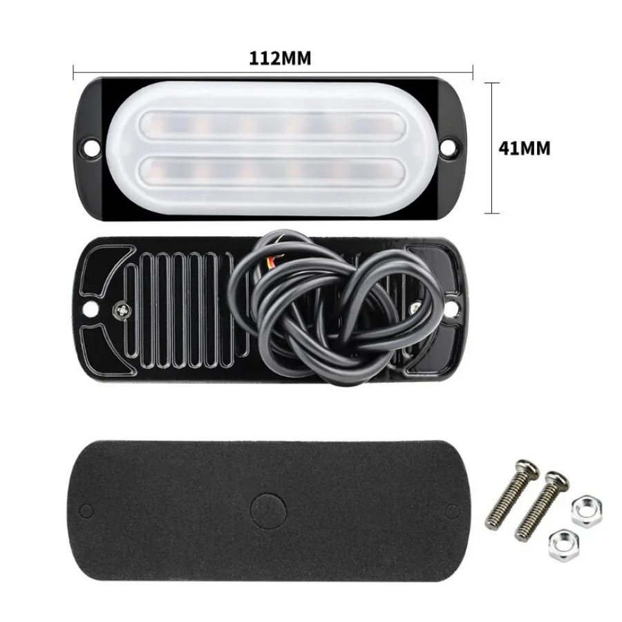AlcantaLED New 4PCS 12LED Soft Light Flash Recovery Strobe Car Emergency Warning Light 12V 24V 36W Waterproof