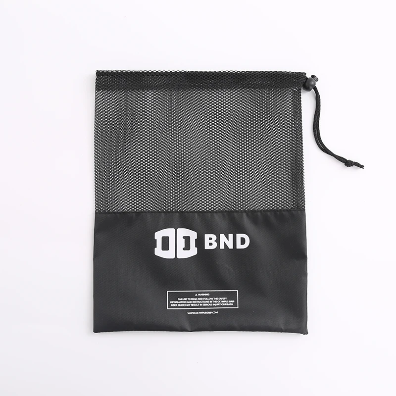 Высококачественный Экологически чистый рекламный подарок спортивный тренажерный зал черный логотип под заказ нейлоновая Сетчатая Сумка на шнурке