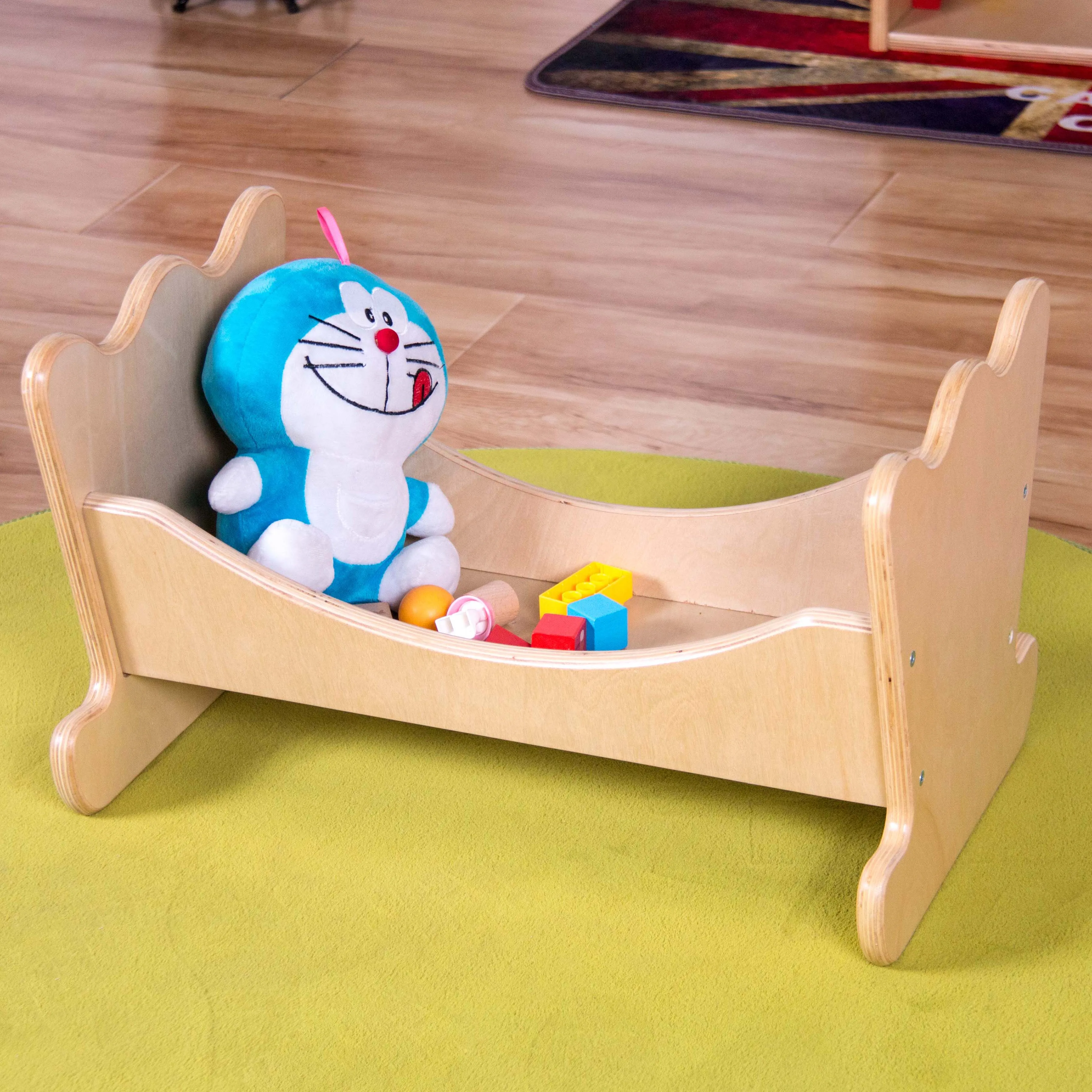 Baltic Plywood Wooden Kids Playtime Furniture Doll Cradle