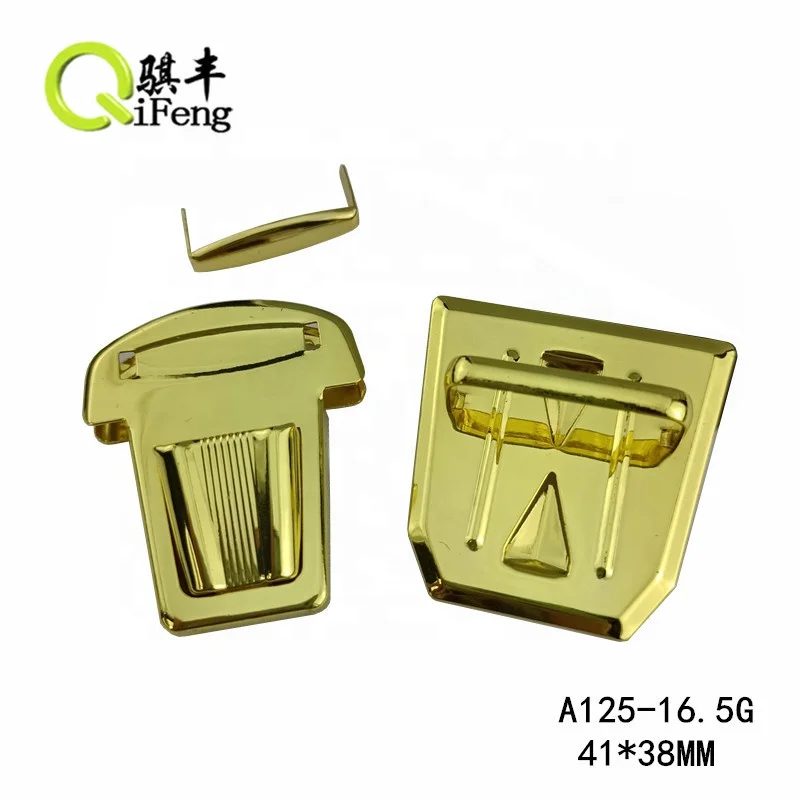 QIFENG  factory Metal Buckle Lock Hardware For Bags Shoulder Handbag DIY Craft Turn Locks Clasp Bag Locks