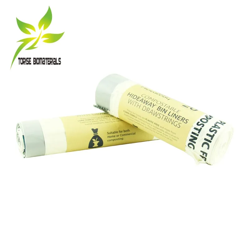 EN13432/BPI certified eco friendly bin bags 100% biodegradable garbage bags compostable flat bags