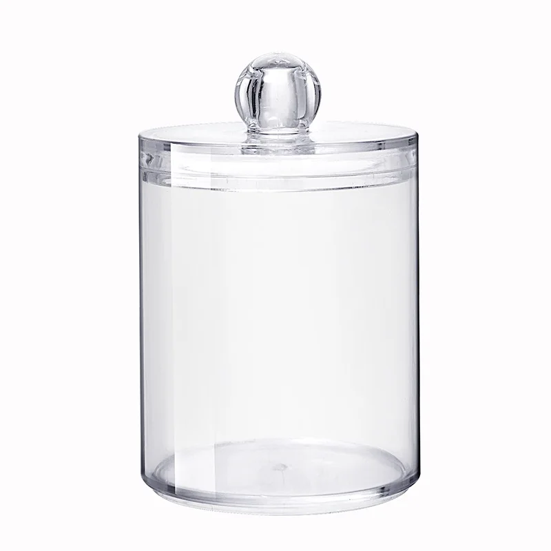 Airtight Mini Round Clear Acrylic Glass Plastic Canister Storage Bottles Jars with Lid