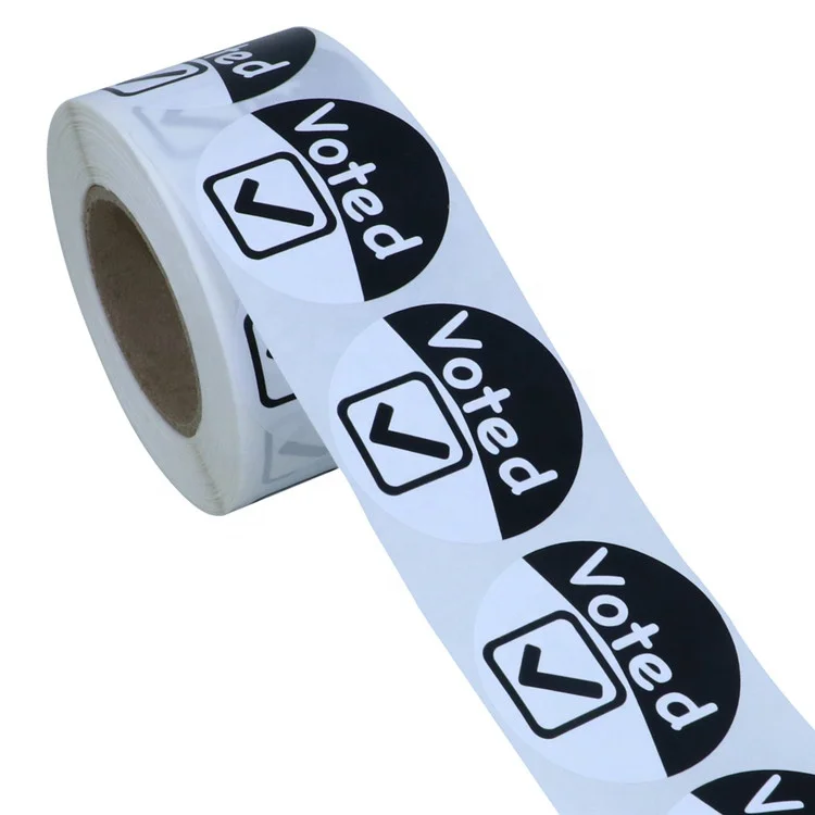 Hybsk I Voted Today with Red, White, black and Blue Circle Stickers 1.5 Inch Round 500 Labels Per Roll