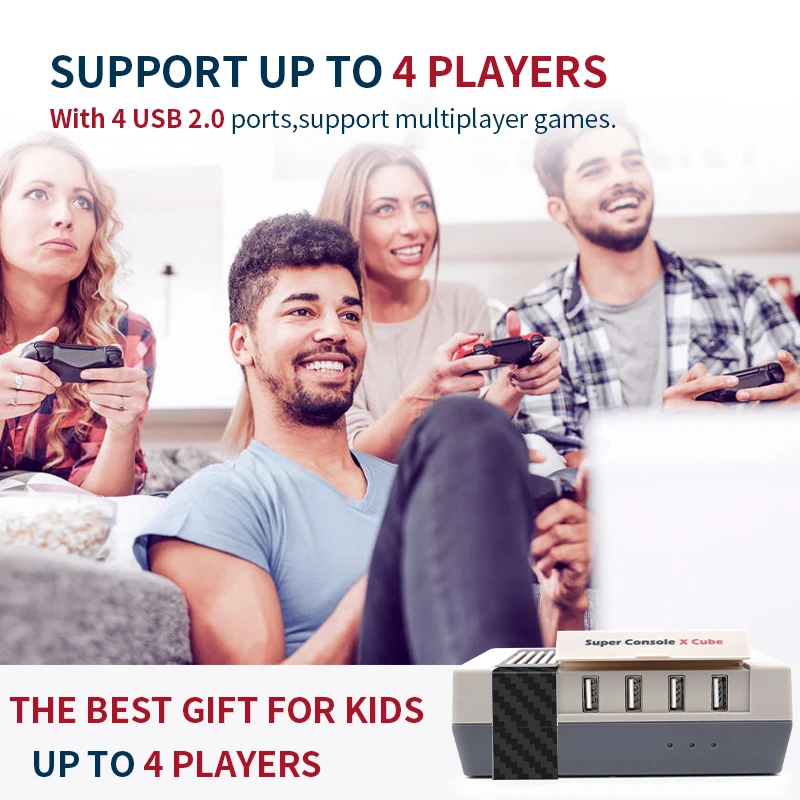 Retro Games for PS1/PSP/DC/N64 117000+ Games 4K Mini TV Box Video Game Console With 2.4G Wireless Gamepads Super Console X Cube