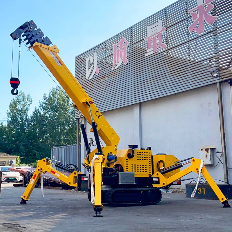 Mini spider crawler crane 3 ton 5ton 8 ton diesel knuckle boom spider crane with best price