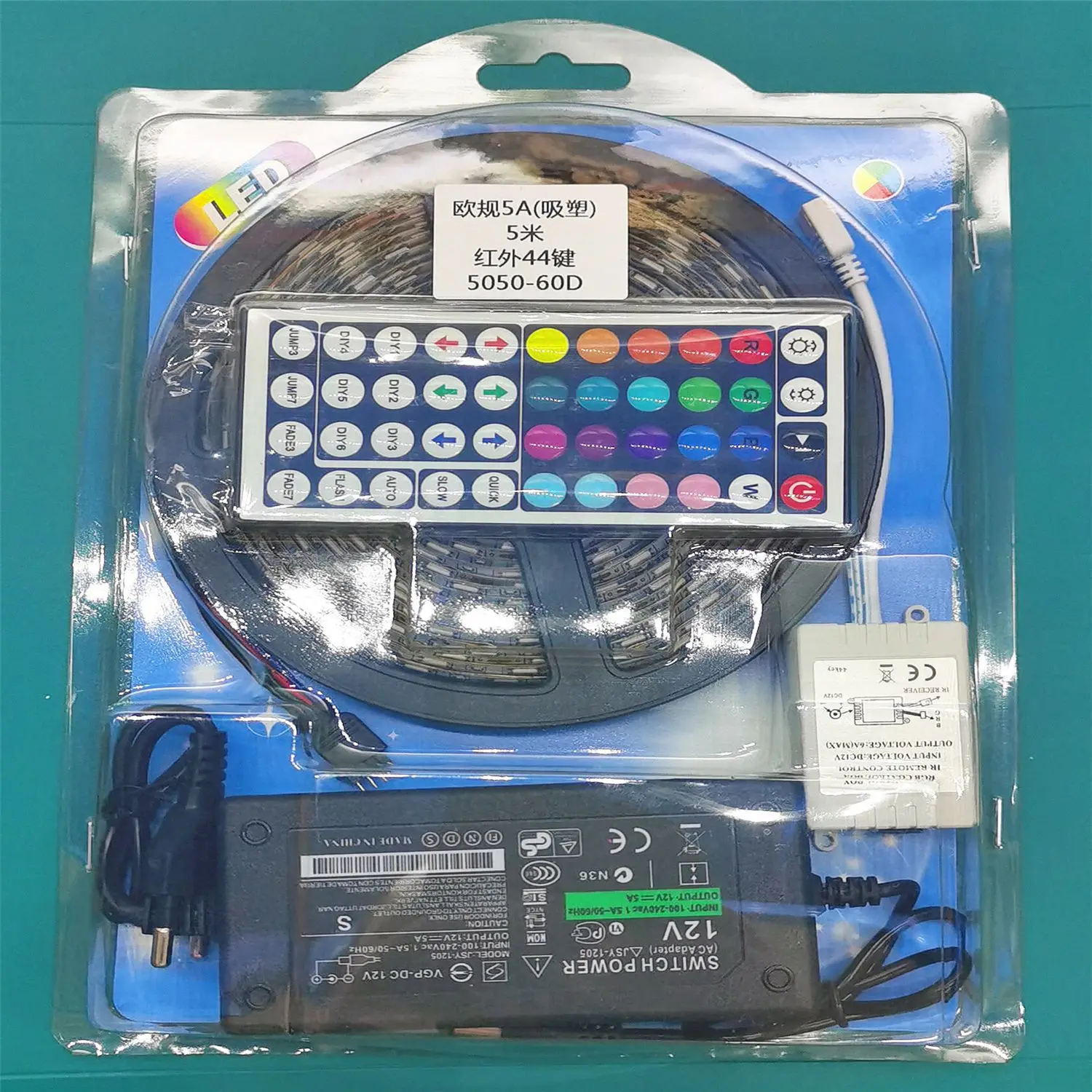 LED Light Strip 12V5050RGB Set 2835 Colorful Color Change 60 LED Outdoor 5 Meter Light Strip Set