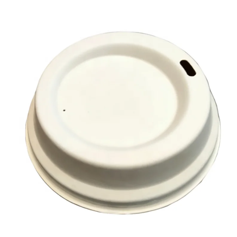 80mm Sugarcane coffee disposable cup lid biodegradable coffee cup lid compostable coffee cups with lids
