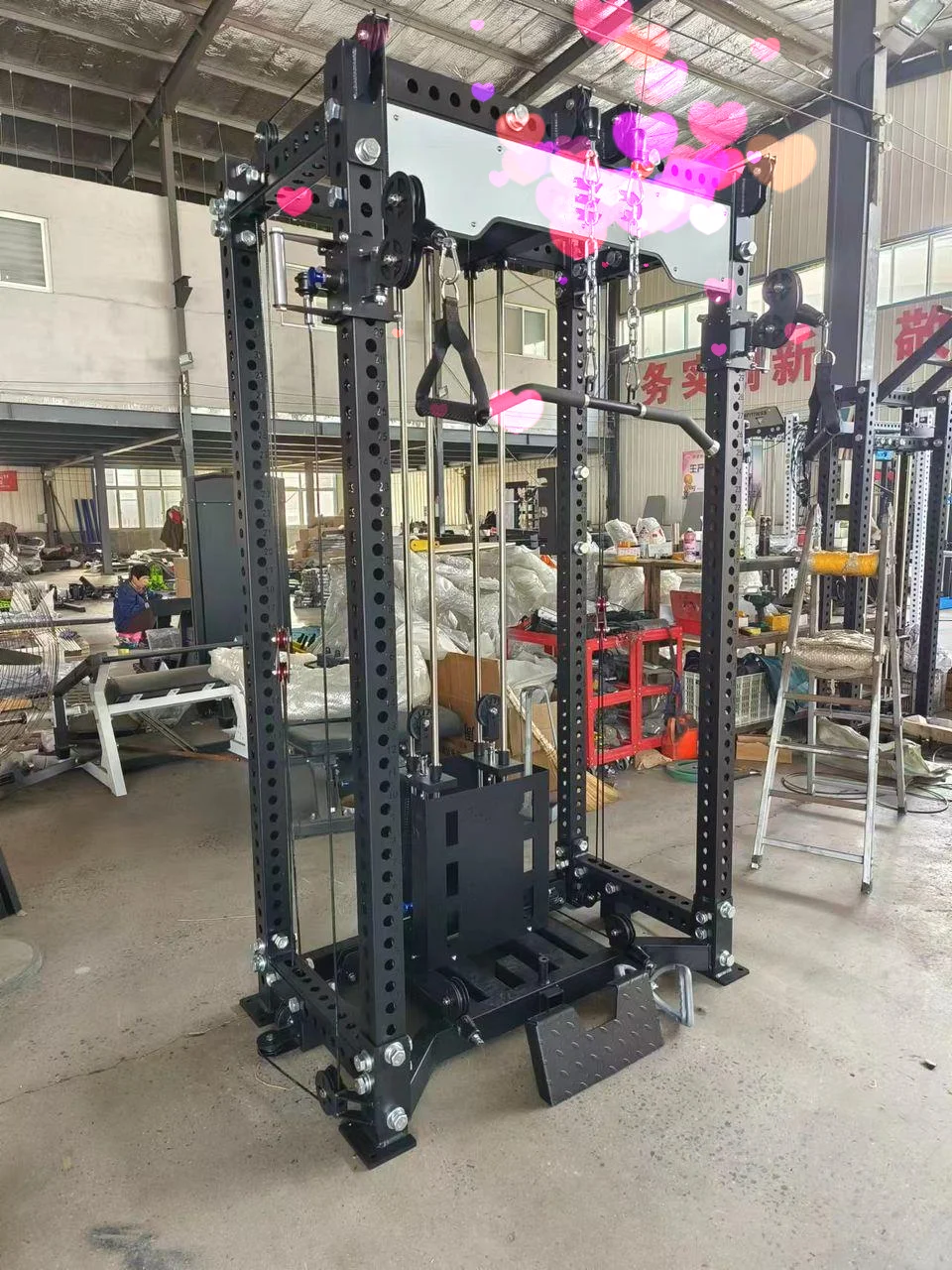 Gym Equipment Cable Crossover Power Squat Rack High and Low Row Machine