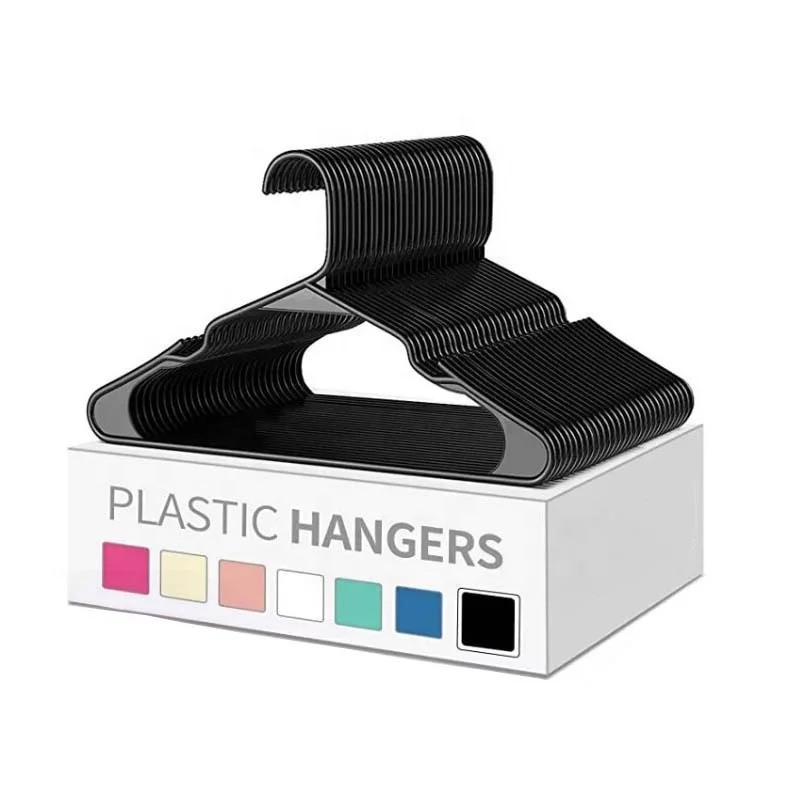 Wholesale Premium 20 Pack Black Nonslip Laundry Plastic  Clothes Hangers  Colorful Customizable New Materials Low Price  Hangers