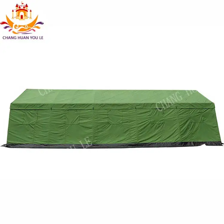 Hot Sale Custom Heavy Duty Canvas Khaki Outdoor Inflatable Round  Camping Disaster Relief Tent For Sale
