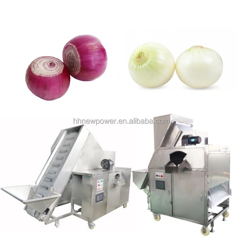 Large Capacity Automatic Onion Production Line High Performance Onion Skin Peeler And Root Cutter Machine