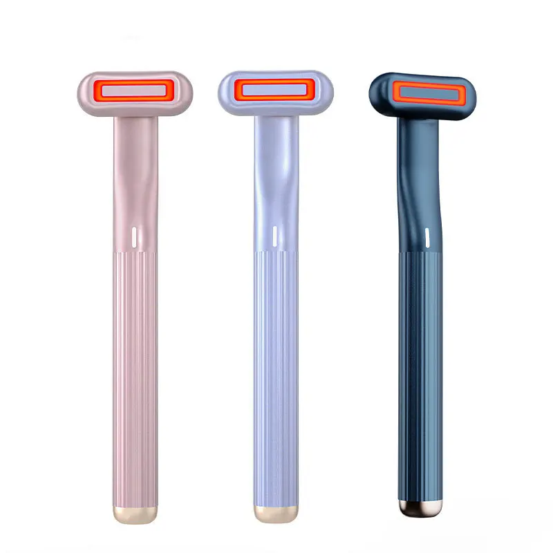 360 Degree Rotation Advanced 4-in-1 LED Light Therapy Face EMS Facial Eye Beauty Massager Red Light Skincare Wand