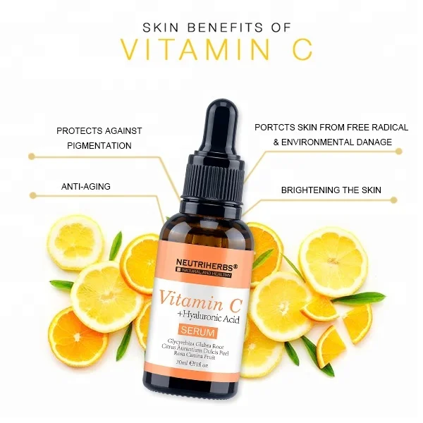 Private Label Best Natural Organic Brightening Skin Serum Retinol Whitening Facial Vitamin C Serum For Face With Hyaluronic Acid