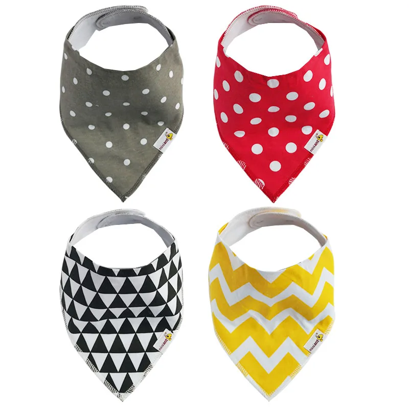 Cheap custom white 100% organic cotton baby bandana printing drool bibs