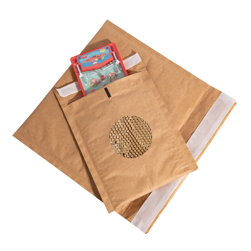 Compostable Honeycomb Padded Kraft Paper Express Envelope Mailer Biodegradable Shockproof Mailing Bags