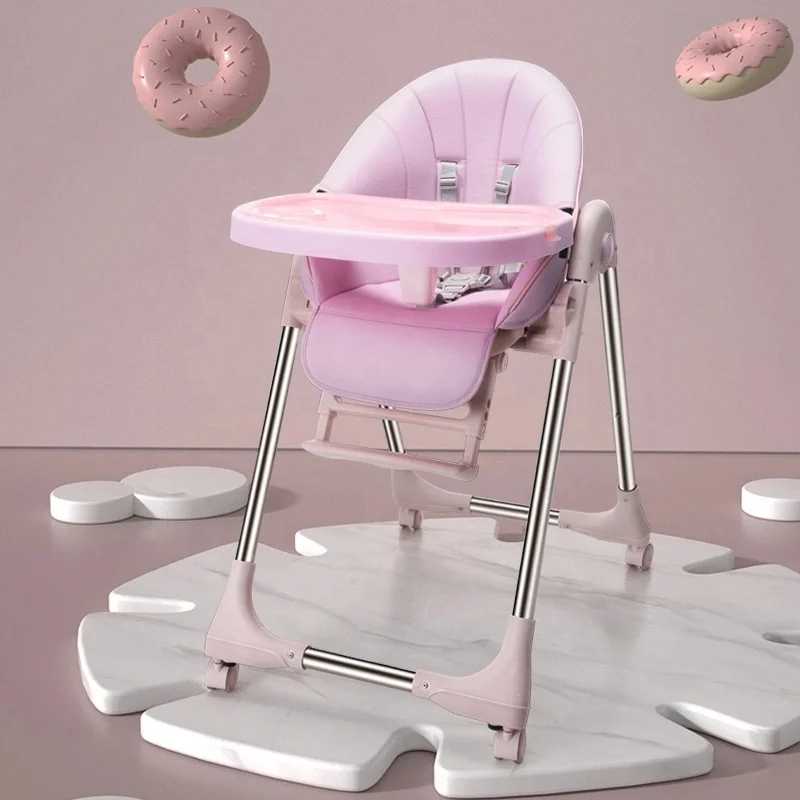 Baby Foldable Baby Rushed Metal Baby Highchair Children Feeding Chairs Brand Seat