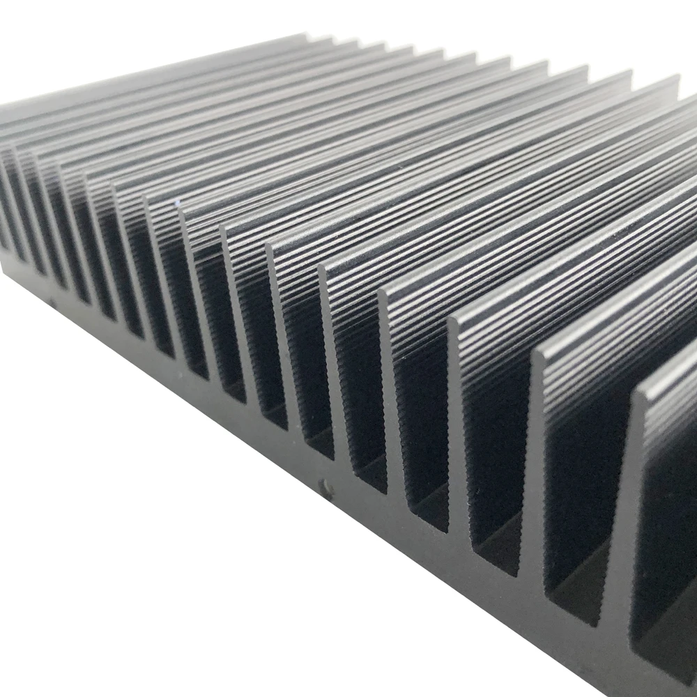 Black Body Color Large Aluminum Heat Sink 301(W)*40(H)*100(L)mm 6063 T5 Custom Extruded Heatsink For LED light