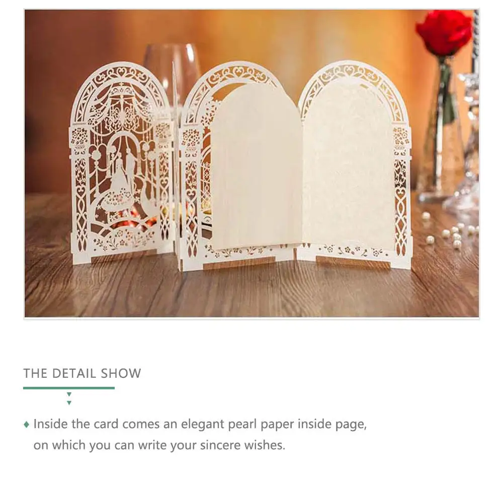 WINPSHENG shenzhen supplier elegant custom design laser cut wedding invitation gift cards