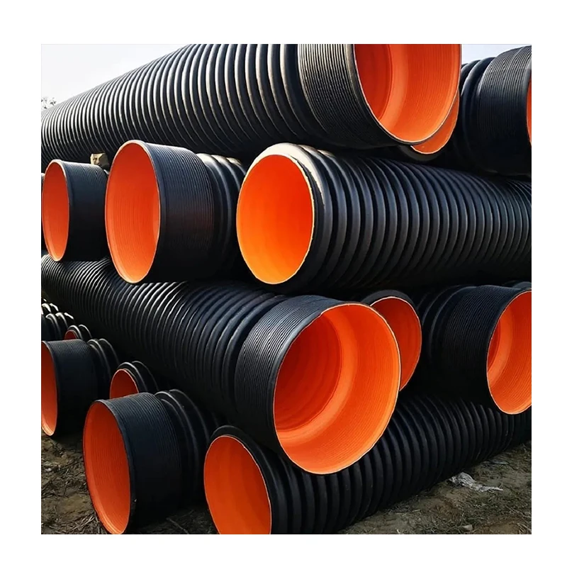 Dwc hdpe пластиковая дренажная гофрированная труба pe 2-слойная