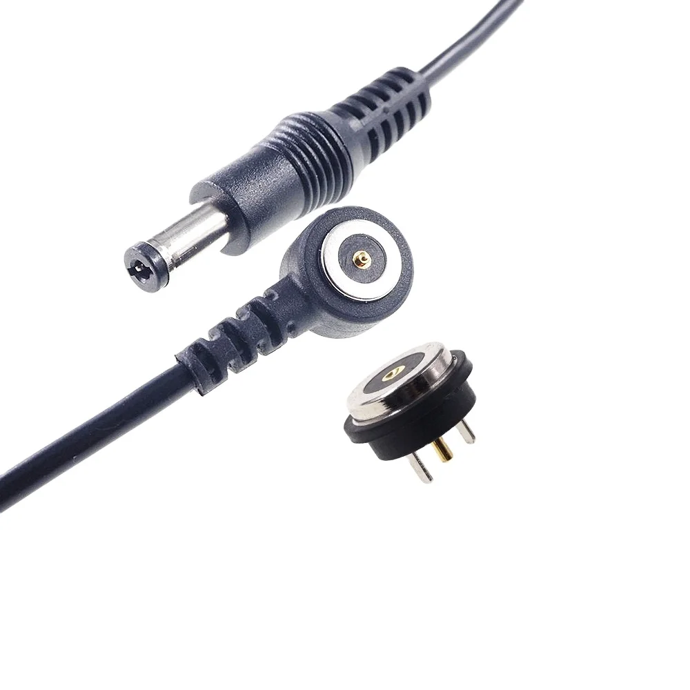 Круглый Магнитный адаптер Pogo Pin для кабеля постоянного тока 5,5x2,1 мм, термопластичный эластомер TPE, мягкая гибкая зарядка