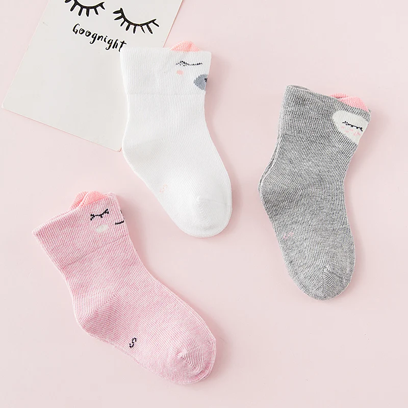 
Spring Autumn New Fashion Newborn Baby Thin Section Long Tube Lovely Animals Cotton Kid Soft Cartoon Elastic Baby Socks 