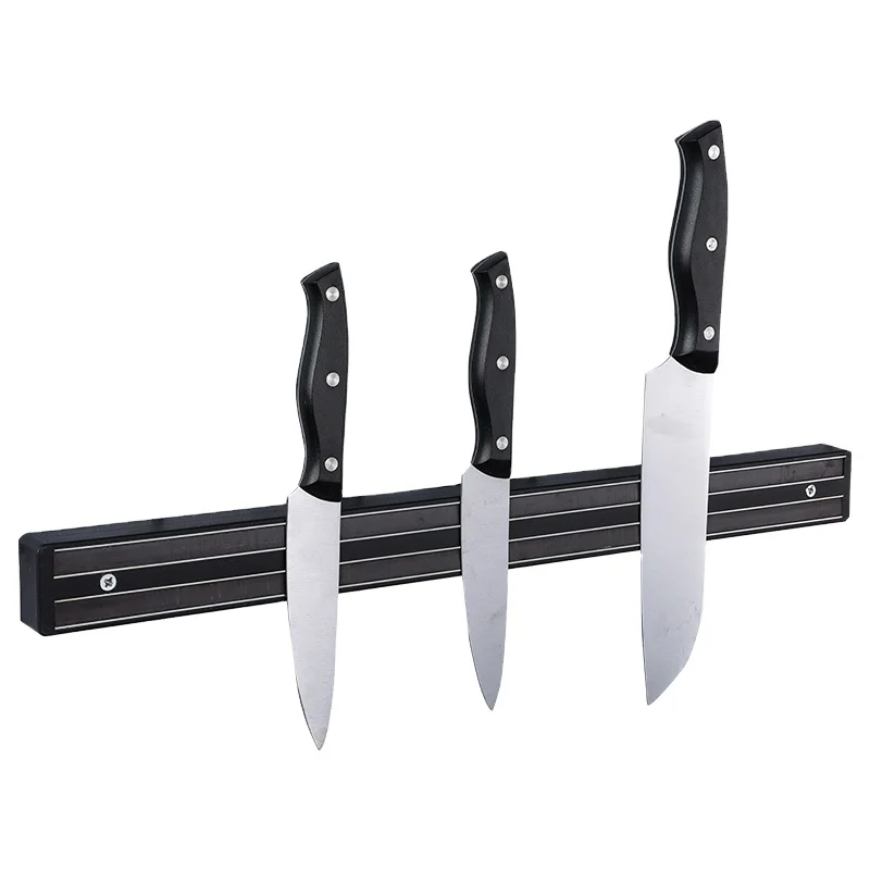 High performance 13 Inch magnetic knife block Solid Plastic Magnetic Knife Strip with Wider Rubber Magnets