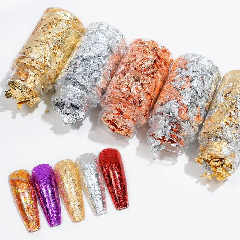 Gold Leaf Nail Painting  Art Craft Jewelry Making Decoration DIY Foil Sequins Nails Art Foils Holographic Stickers