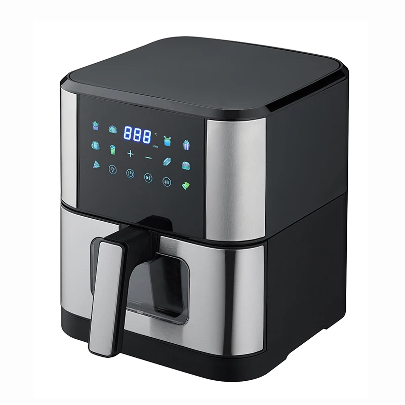 hot selling 8L intelligent Oven 1800W stainless steel heating non stick coated Display adjustable temp Air fryer