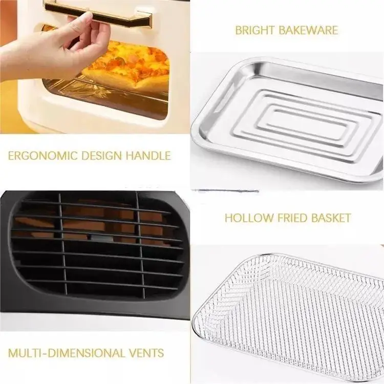1700W Stainless Steel Air Fryer Toaster Oven Small Kitchen Appliances Built-in Digital Air Fryer oven With Visible Window
