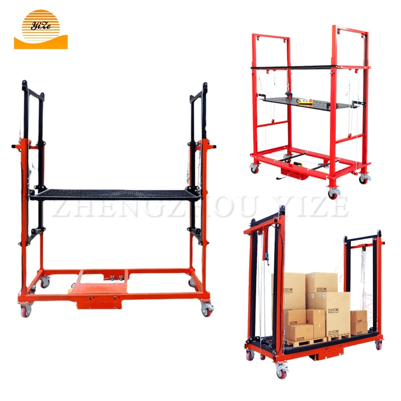multiple models electric scaffold lift10m scaffolding lift portable 6m mobile foldable idoor electric scaffold platforms