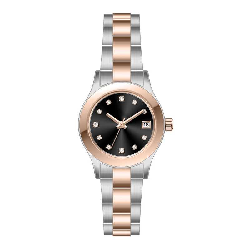 Fashion Pure Gold Color Ladies Bracelet Quartz Alloy Watch Western women wrist watches