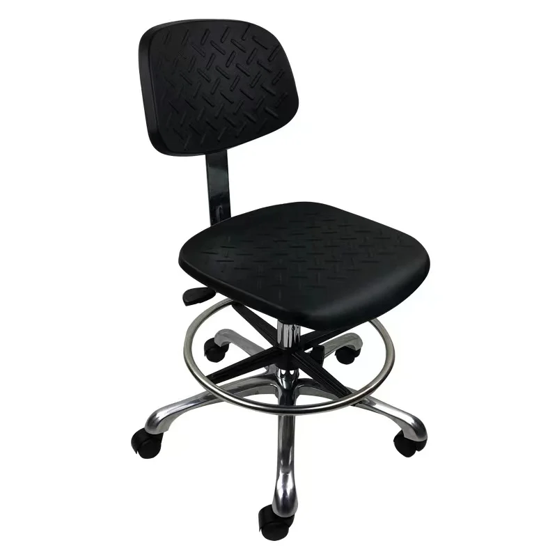 Cleanroom Lab Area Antistatic ESD PU Leather Black Laboratory Stool