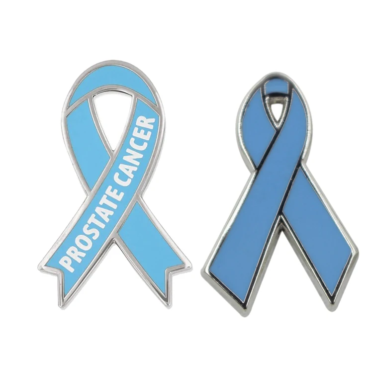 Caring for Women Breast Cancer Products Yellow Pink Ribbon Pin Badge Cancer Awareness Custom Pins Metal Logo Breast Cancer Pin