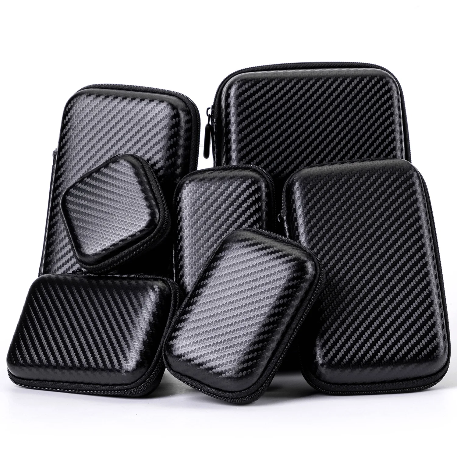Carbon Waterproof Shockproof Headphones Storage Bag EVA Earphone Case Protective Tool Cases