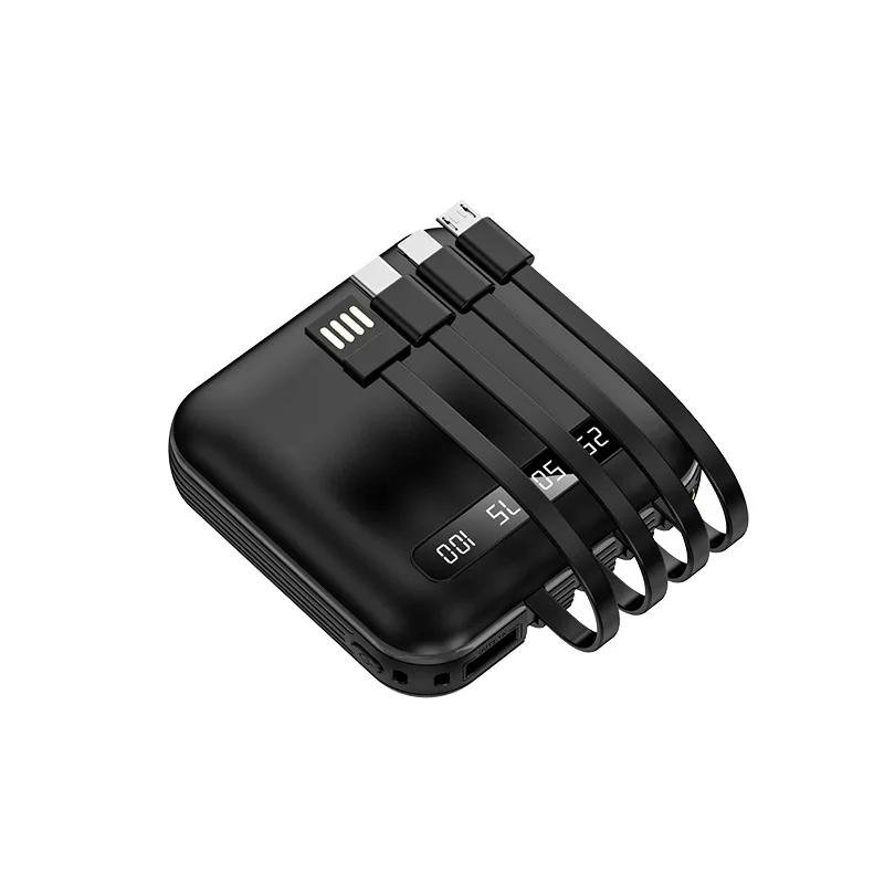 Fast shipping new trend power bank 10000mah built in cables power banks 20000mah powerbank for mobile phones