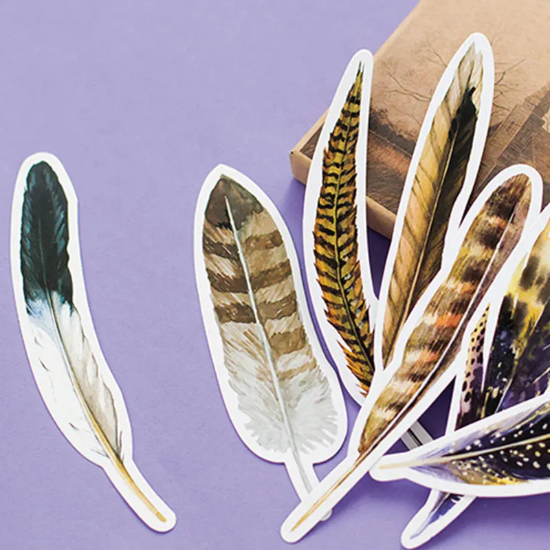 Zeecan High Quality Colourful Feathers Flying Bird Bookmark Message Card Book Holder