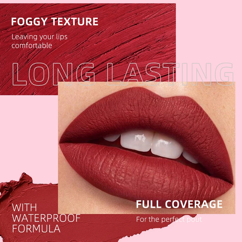 59 Color Velvet Matte Liquid Lipstick Sample Nude Lip Gloss Pigment Custom Long Lasting Waterproof Matte Lipstick